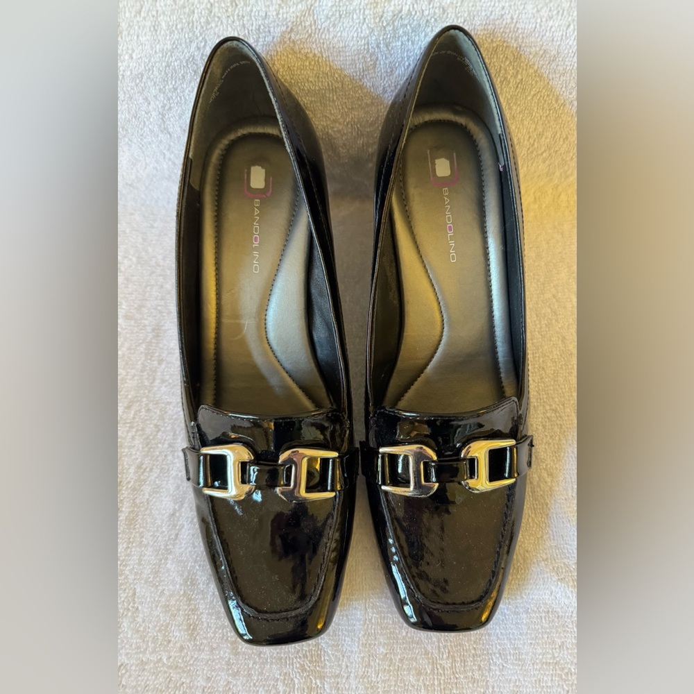 Bandolino Black Heels with Gold Embellishment